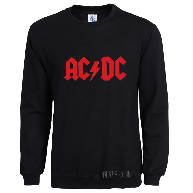 AC DC Bell Череп Мужская брендовая уличная одежда бренд длинный рукав толстовки рубашки цепь acdc Harajuku Повседневная Толстовка пуловер - Цвет: Черный