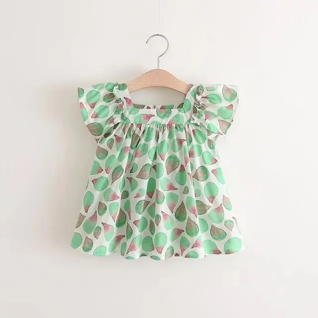 Baby Girl Ruffle Blouse Summer Girls Tops And Blouses Cotton Fashion Toddler Girl Floral Print