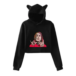 LUCKYFRIDAYF Харадзюку 6ix9ine Мода Scunm банды для женщин теплый укороченный топ кошка толстовки Толстовка Женская Толстовка Размер для 2XL