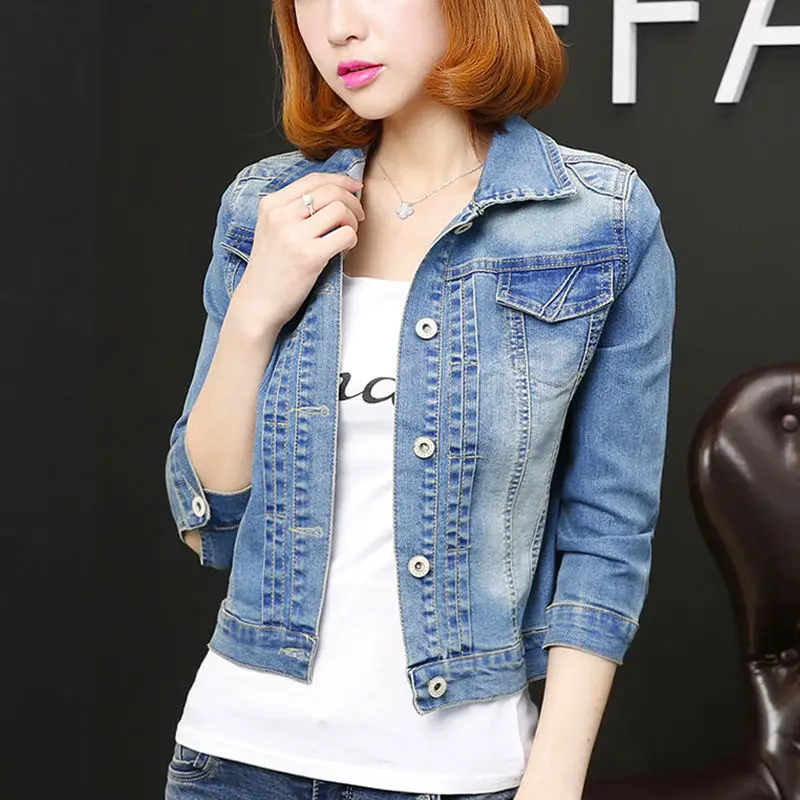 Spring Summer 2016 Women's Denim Jacket Korea Style Jeans Coat Wholesale Cowboy Jackets For 