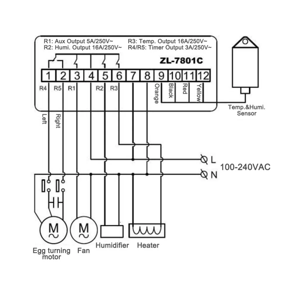 ZL-7801C инкубатор для птичьих яиц регулятор температуры и влажности ЖК-электронный инкубатор инкубационный регулятор влажности 220 В