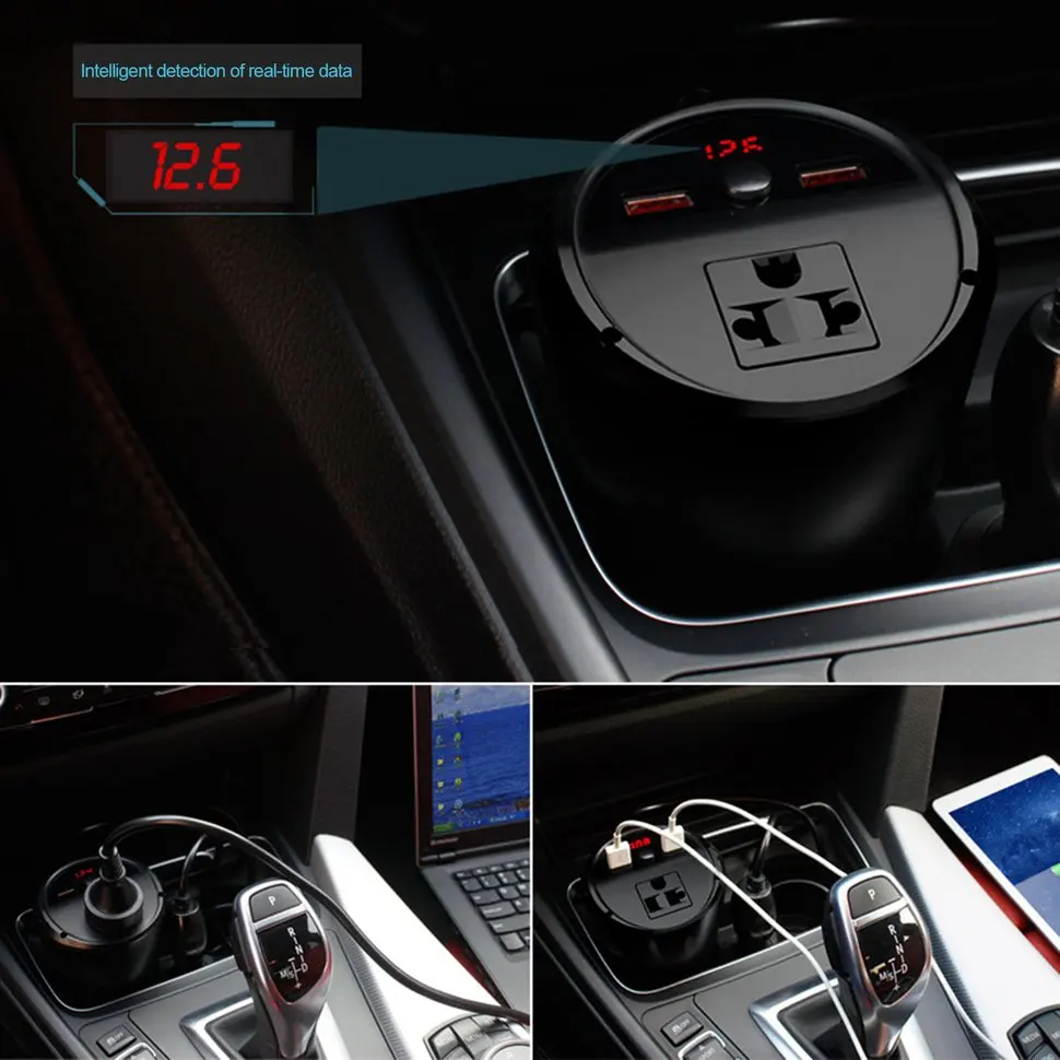 

2pcs 150W Car Power Inverter Charger DC12V To AC220V 2USB Car Smart Converter