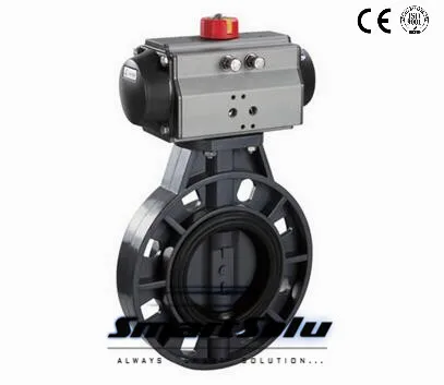 DN50 ПВХ Пластиковые Дроссельные Клапаны с пневматическим приводом DN40