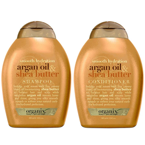 OGX Smooth Hydration Argan Oil Shea Butter Shampoo & Conditioner 13 Oz Organix Professional Hair