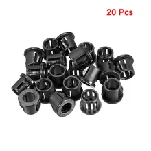 UXCELL Black 20 Pcs 8/10/22/25mm Mounted Diameter Plastic Insulation Cable Pipe Bushing Grommet Universal Hole Cover Hose Snap promotion pc desk black plastic 50mm diameter flip top cable hole cover 20 pcs