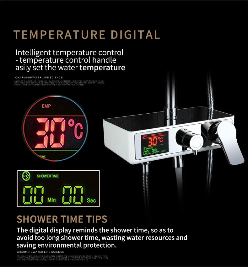 1 набор, Цифровой температурный дисплей, Ванна, Душ, смесители, набор, смеситель для ванной, душ, ванна, кран, душ, настенный кран 877016