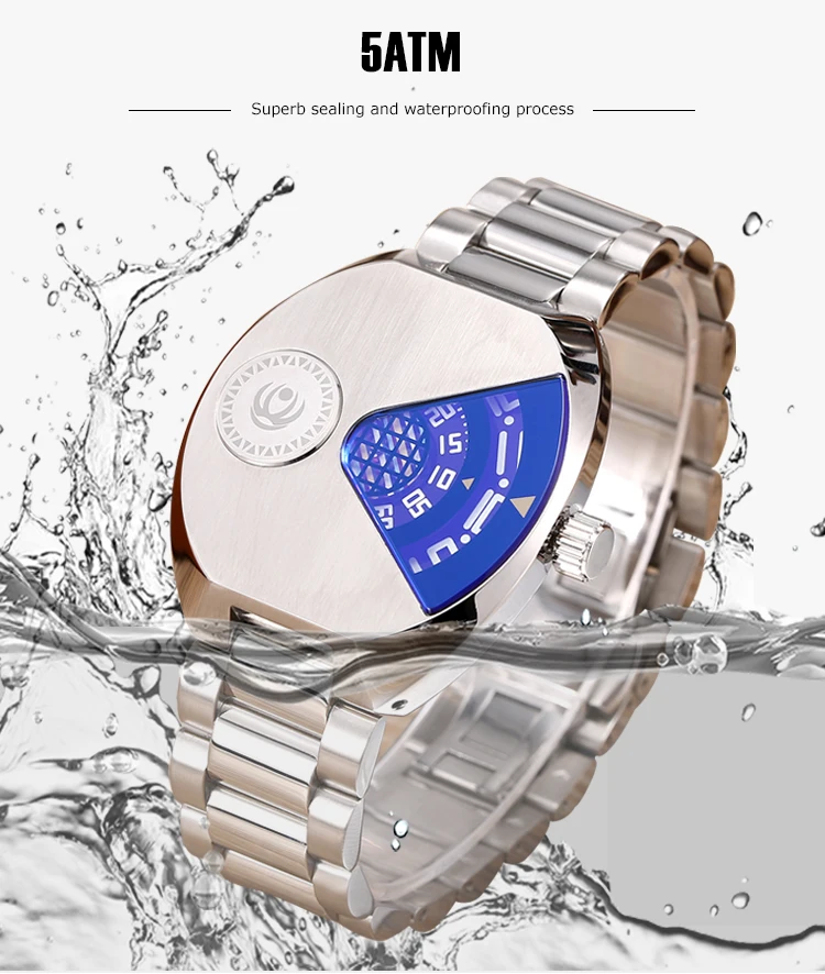 Креативный бренд мужские спортивные часы Pointerless персонализированные без рук кварцевые наручные часы полностью стальные овальные часы новая концепция Reloj