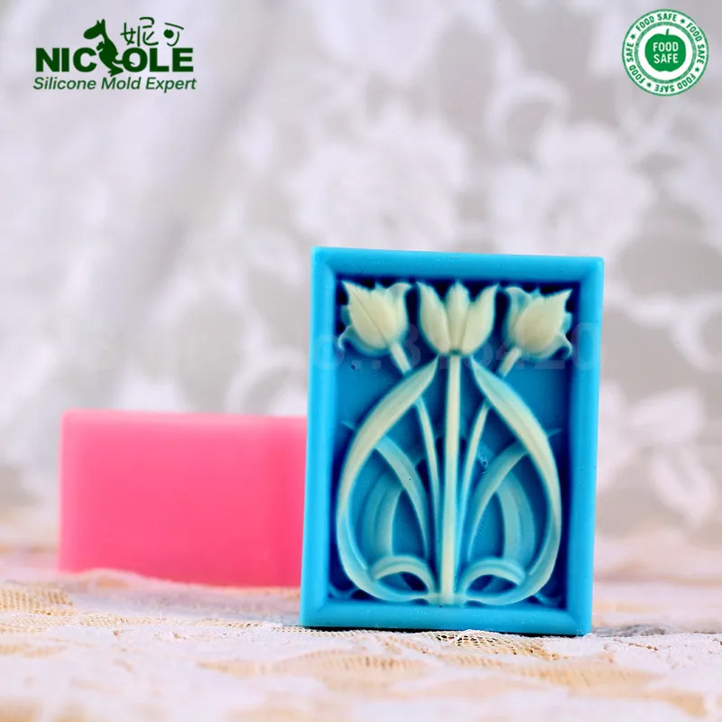 Nicole R0296 Flower Soap Molds,Handmade Silicone Soap Forms,Custom