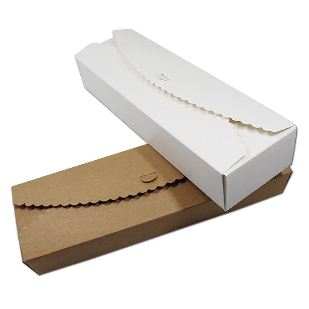 

20pcs 23*7*4cm Brown White Paperboard Gift Packaging Boxes Folding Cardboard Paper Carton Candy Jewelry Craft Pack Wedding Party