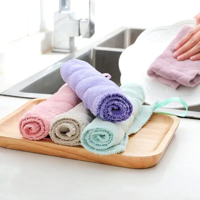 5pcs Super Absorbent Dish Cloths Towels Household Soft Easy Cleaning Handy Cleaning Wipes For Kitchen Floor Car