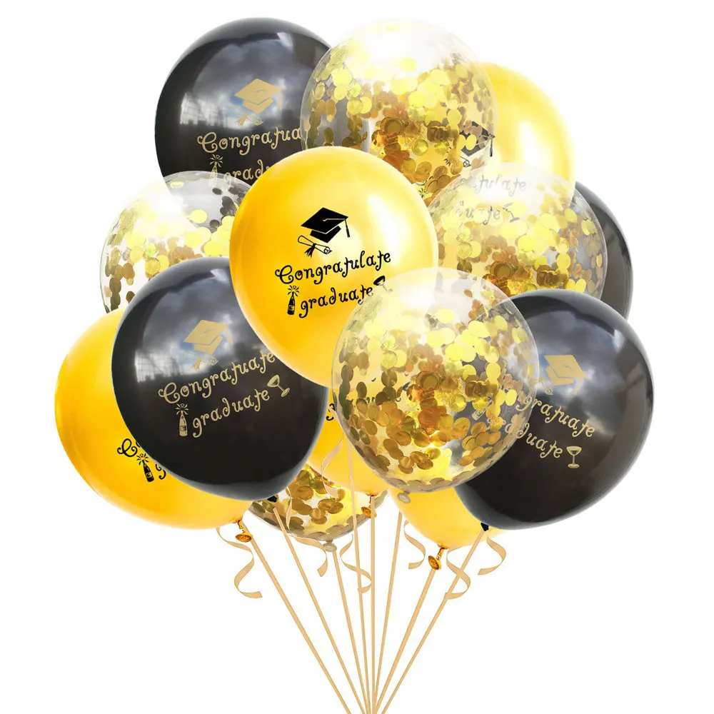 

2019 Graduation Party Decoration Confetti Balloon Graduation Deco Helium Ballons For Party Bachelor Cap Grad Baloon Golden S7MZ