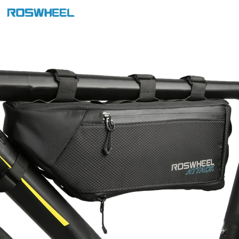 

ROSWHEEL ATTACK Series Bicycle Bag Top Front Frame Tube Triangle Bag 4L 100% Waterproof Outdoor Bike Pouch Accessory