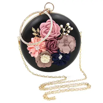 

Flower Clutch Bags Round Shape Wedding Party Evening Handbag