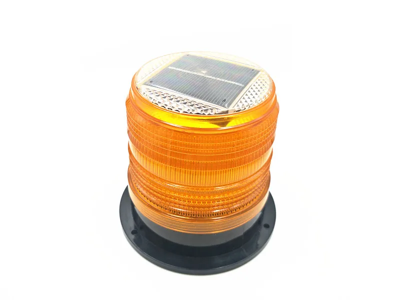 Yellow Aolyty LED Solar Strobe Warning Light Flashing Construction Safety Road Barricade Traffic Automatic Vehicle Signal Beacon Lamp Waterproof Automatically Turn on 