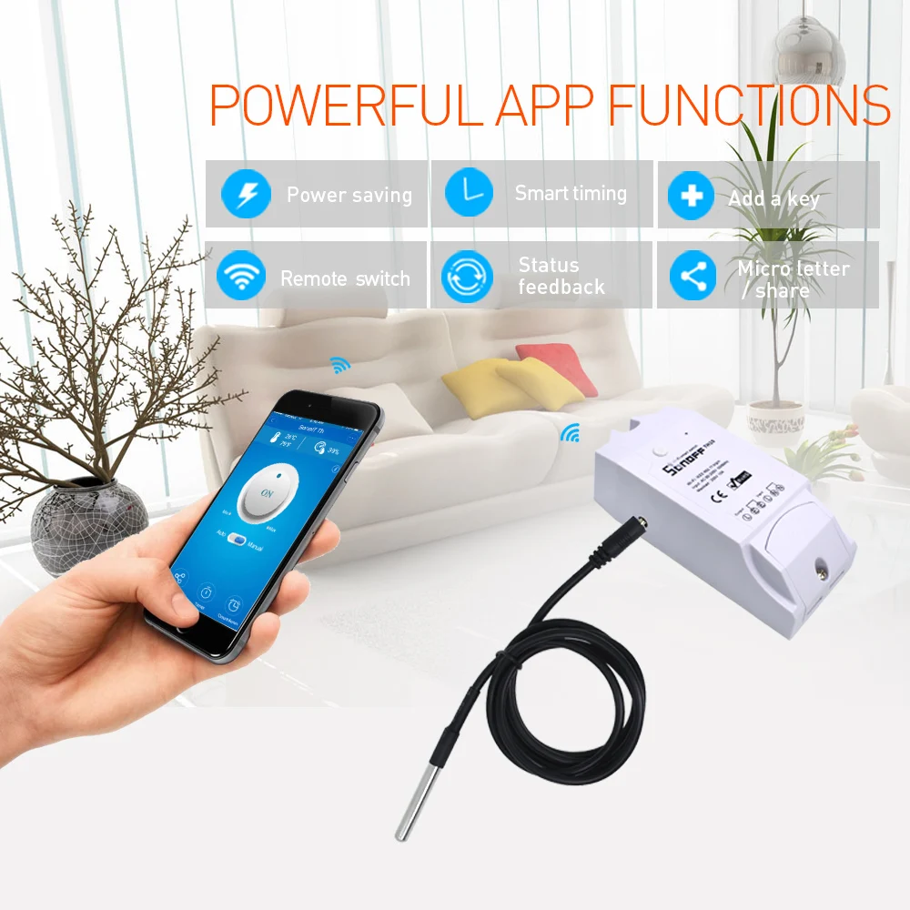 Водонепроницаемый датчик температуры SONOFF ds18b20 Wi Fi умный беспроводной монитор