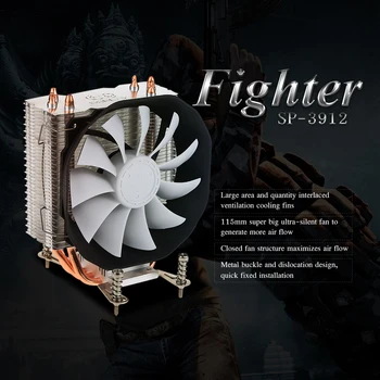 

SOPLAY CPU Cooler 3 Heatpipes 4pin 12cm PWM Fan PC Computer for Intel AMD CPU Cooling Radiator Fan PC Computer Desktop Cooler