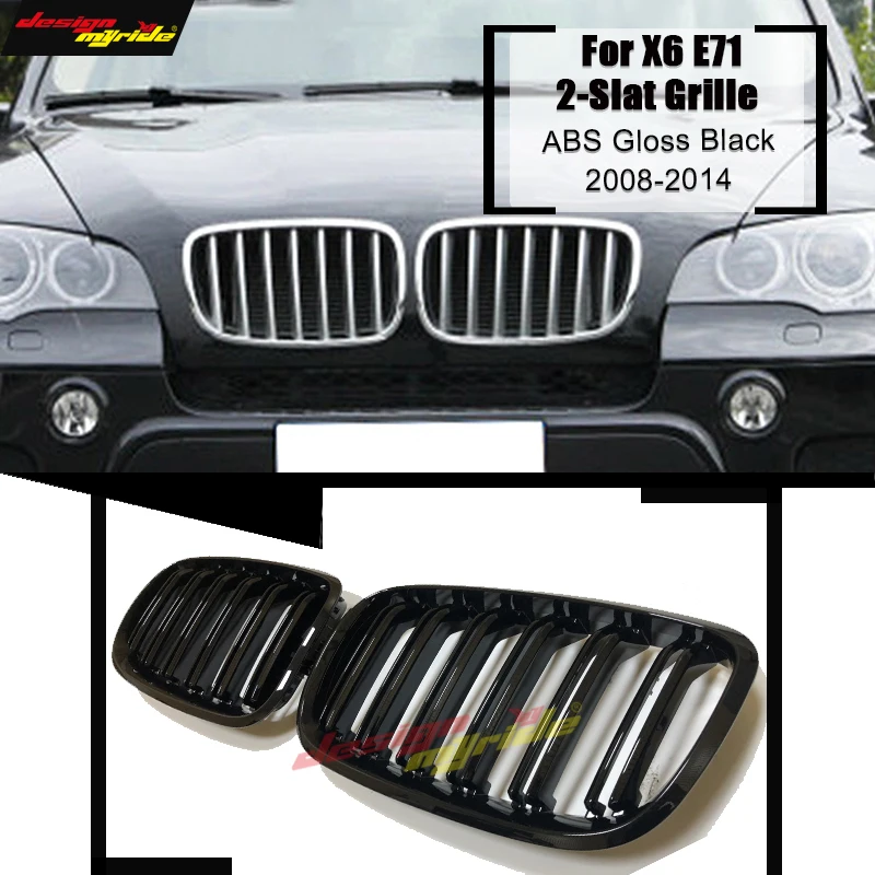 XDrive30i xDrive35i xDrive48i для X6 E71 литьевая форма ABS решетка Передняя решетка для почек глянцевая черная для X6 X6M E71 решетка 2008-14 - Цвет: X6E71Gr2SABSBl0814