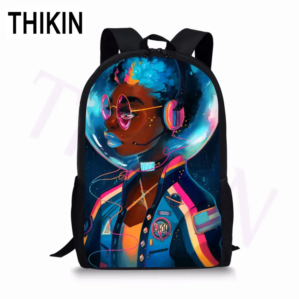 THIKIN афро Америка черное искусство девочки дети школьные сумки Back Pack учители, доктора, медсестры детские школьные сумки молодежный рюкзак - Color: as picture