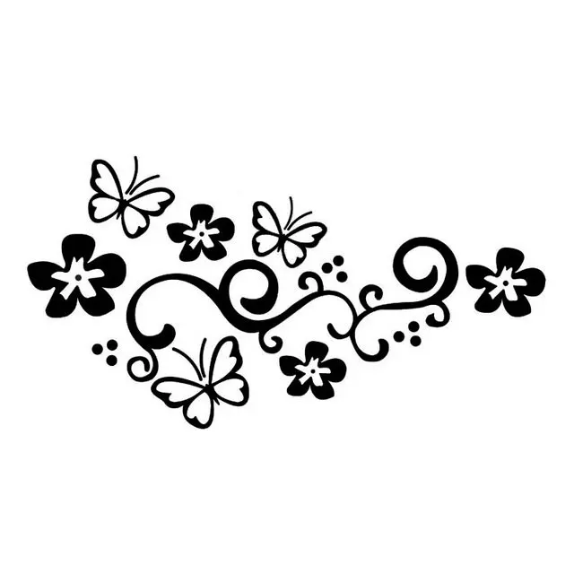 

Flower and Butterfly Car Sticker Window Body Bumper Removable Decal Decoration