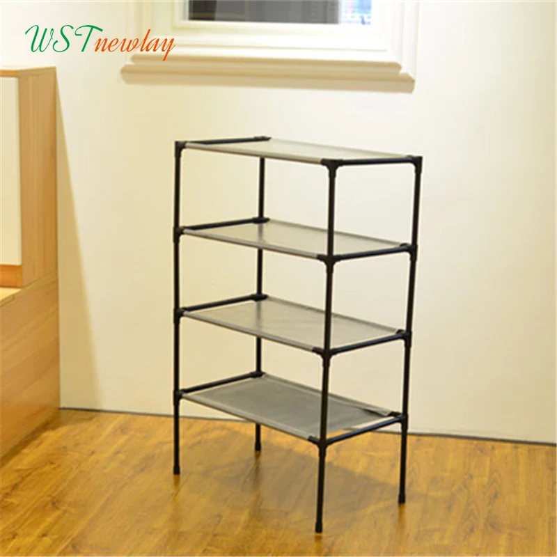 المحمولة للطي رفوف معدنية متعدد الطبقات غير المنسوجة النسيج مزيج الغبار بسيطة حذاء تخزين الرف المحمولة للطي رفوف معدنية متعدد الطبقات غير المنسوجة النسيج مزيج الغبار بسيطة حذاء تخزين الرف