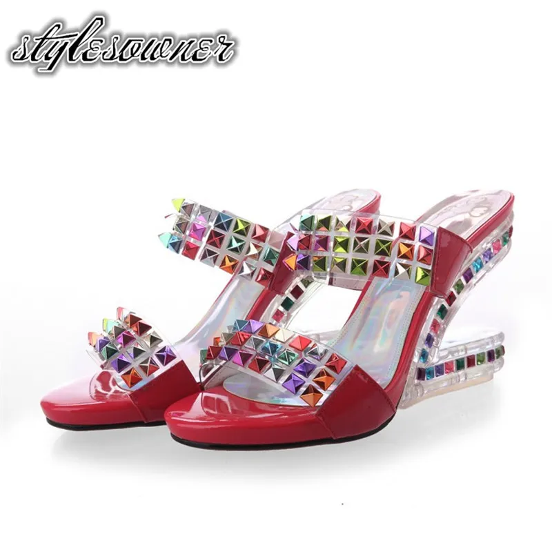 

Stylesowner 2018 Spring Summer Comfort Fashion Woman Sandals Super High Heels Hollow out with Crystal Casual Sandals Female