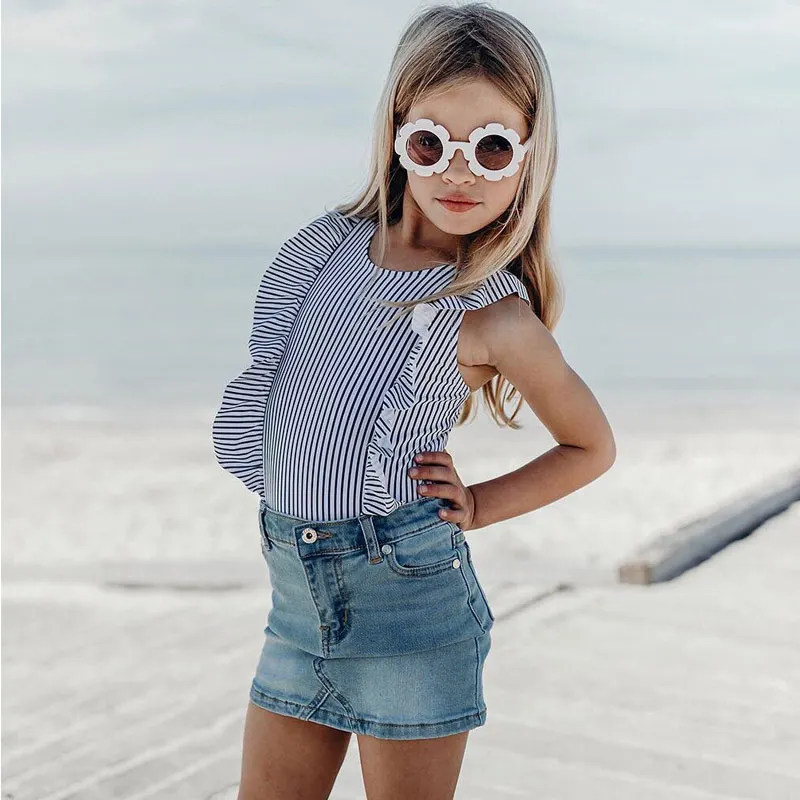

LCJMMO Toddler Baby Girl Skirts Solid Skirt Denim New Spring Summer Fashion High Quality Girls Jean Skirt Children Clothing 1-6Y