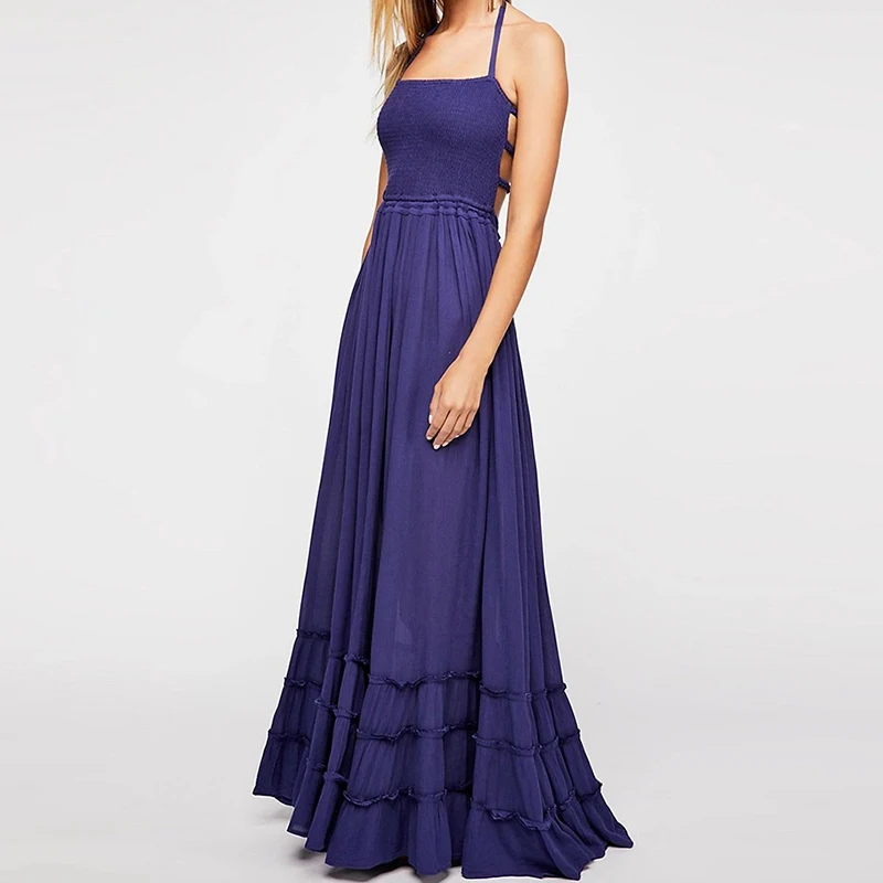 Summer Sexy Bandage Dress Women Backless Lace Up Bodycon Party Club Dress Vestidos Draped Sexy Hanging Neck Dress