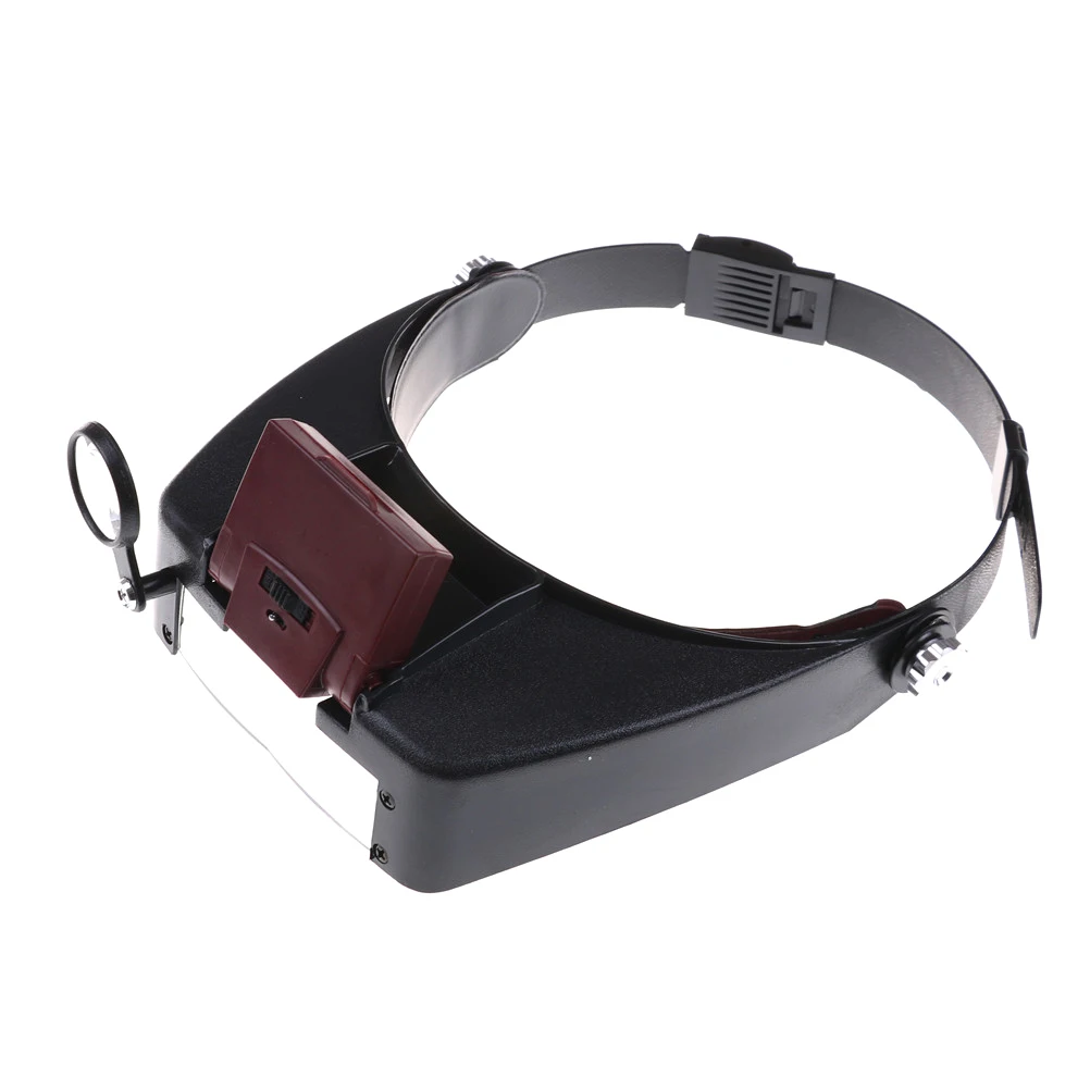 2 LED Light Headset 10 X Magnifier Head Magnifying Glass Lens Loupe