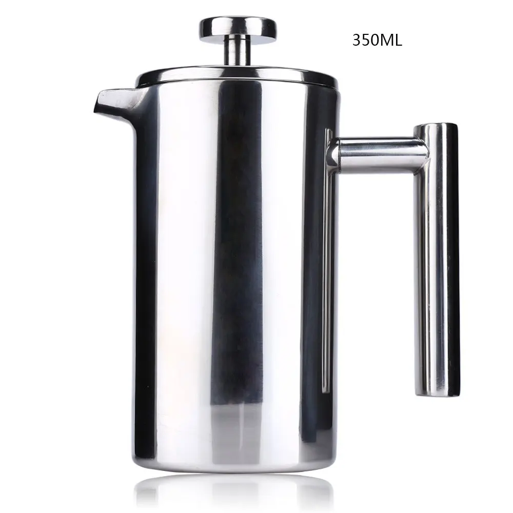 350ML Espresso Coffee Maker Pot Practical Stainless Steel Cafetiere Double Wall Insulated Tea Coffee Maker with Filter for Home 350ML Espresso Coffee Maker Pot Practical Stainless Steel Cafetiere Double Wall Insulated Tea Coffee Maker with Filter for Home