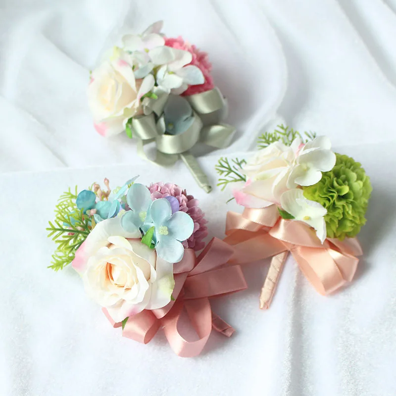 artificial flower wrist corsage (9)