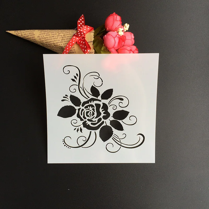 

1Pcs 13*13cm Scapbook Stencil Cake Decorating Tool scrapbooking DIY Decorating Stencil Fondant Pattern Printing Spray Template