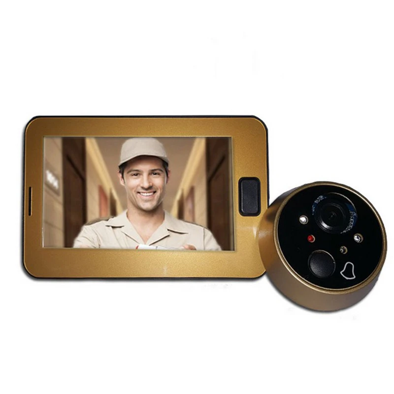 OWGYML 4,3 дюймов цветной экран дверной глазок камера видео дверной звонок со светодиодный огнями Видео дверной зритель открытый мини-камера
