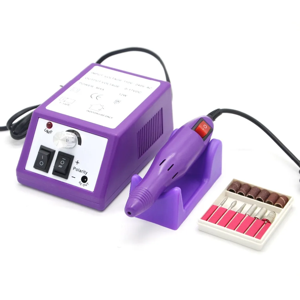 

Functional Manicure Nail Drill Machine Pedicure Pen 6pcs polish Drill Bit file Nail Art beauty Tools Set Kit