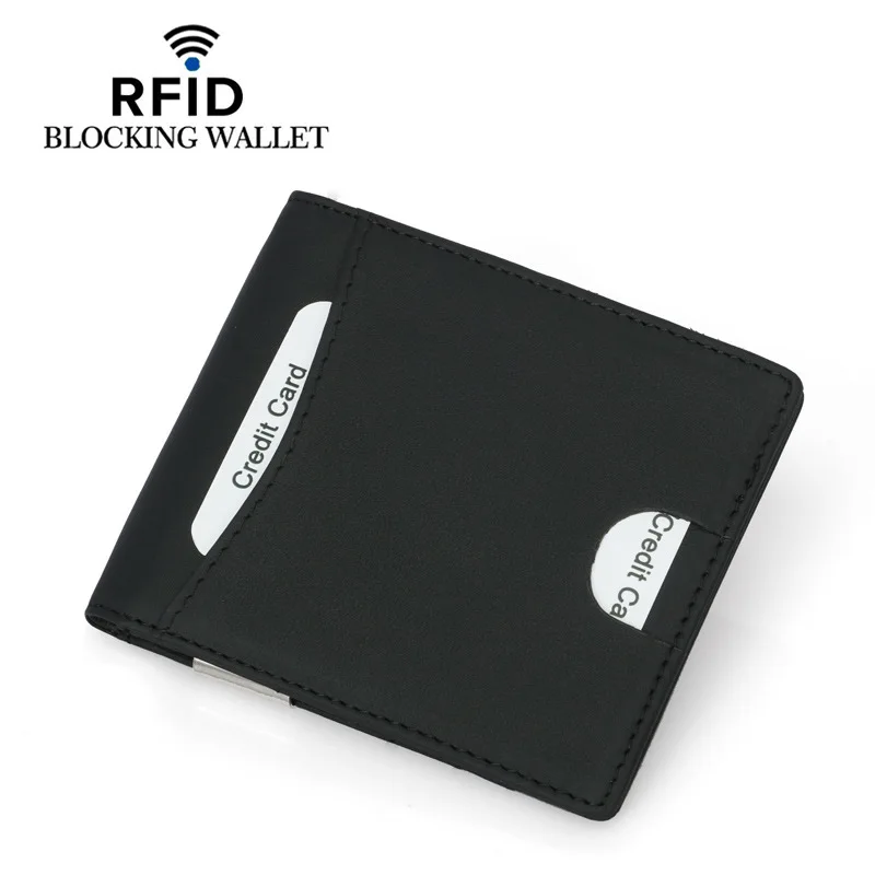 Новый RFID кошелек с зажимом для денег держатель из натуральной кожи передний