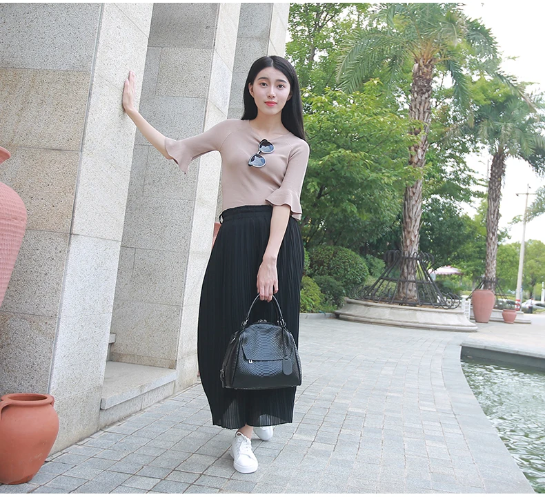 Универсальная Корейская стильная дамская сумка, Женская змеиная крокодиловая сумка из воловьей кожи, женская сумка через плечо для невесты, свадебная сумочка