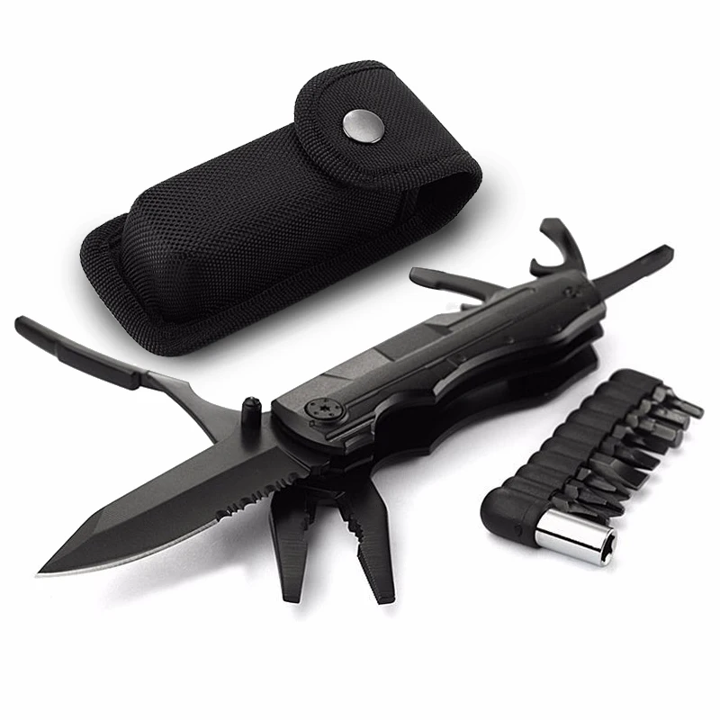 Дешевый Многофункциональный инструмент карманный охоты Ножи прочный Нержавеющая nbsp;сталь Ножи плоскогубцы 5 в 1 Multi Функция складной Ножи ручной инст...