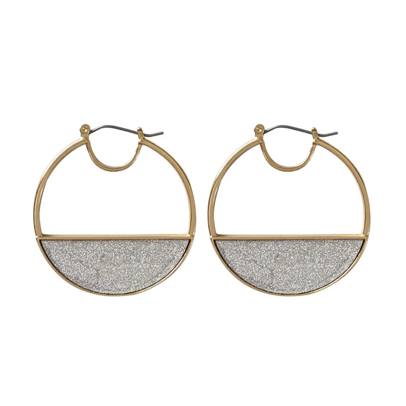 

Retro metal circular earrings fashion joker sweet semicircle u-shaped ear sequins eardrop retro sparkling fashion woma earrings