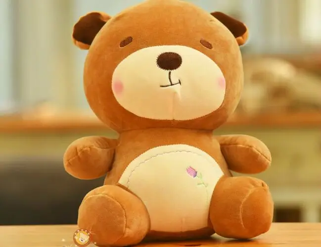 Симпатичный плюшевый медведь бурый Игрушка мягкая Медведь кукла подарок около 40 см