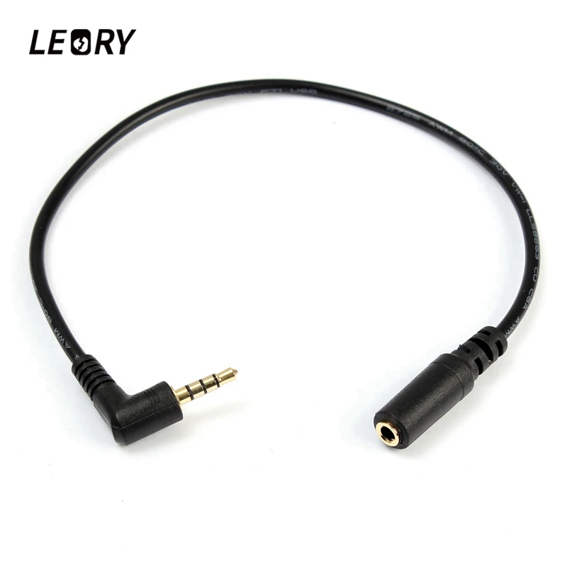LEORY 4 Pole 3.5mm Audio Cable Stereo Male To Female Right Angle