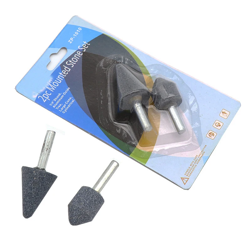 

URANN 2pc 6MM Shank Electric Corundum Grinding Head With Handle Grinding Wheel Boutique Set Mounted Hone Stone Set