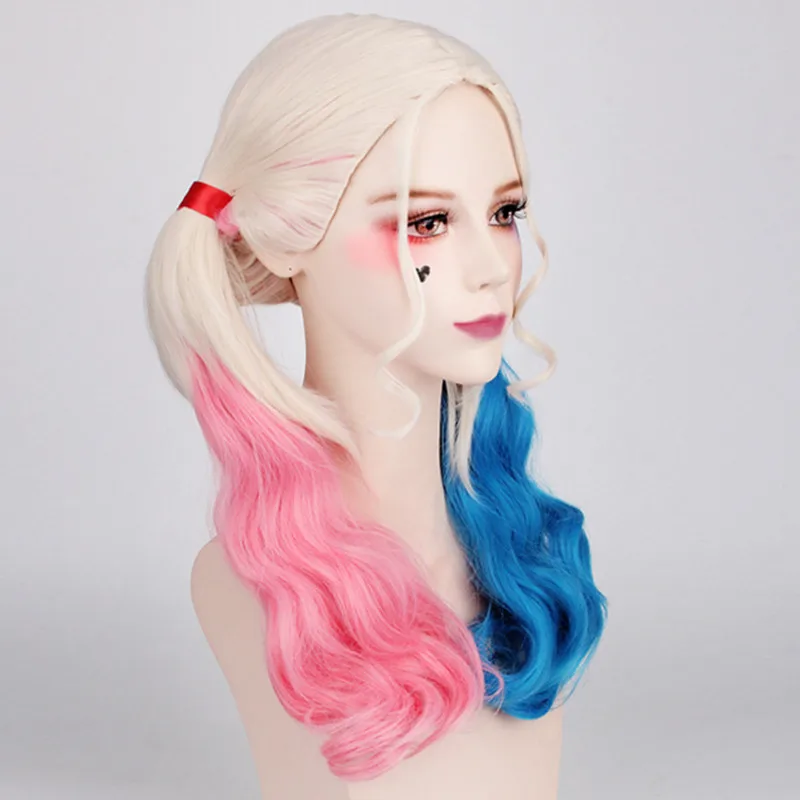 Cosplay&ware Harley Quinn Cosplay Wig Squad And Batman Costume Play Wigs Hsiu High Temperature Fiber Hair -Outlet Maid Outfit Store