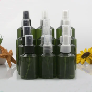 10pcs 50ml 100ml 150ml 200ml Plastic Dark Green Empty PET Spray Bottles with 3 Colors Sprayer Light Avoiding Mist Bottle Travel