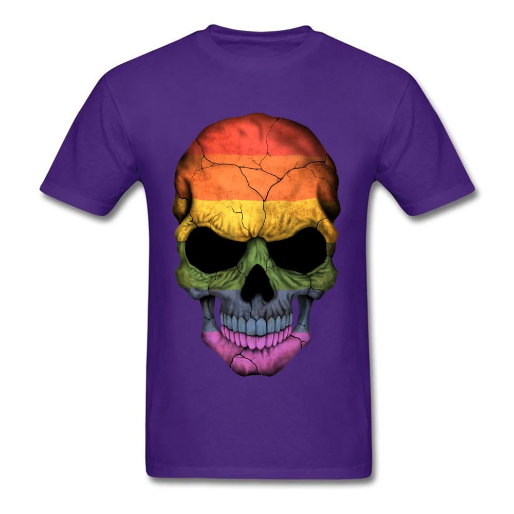 Gay Pride Rainbow Flag Skull_purple