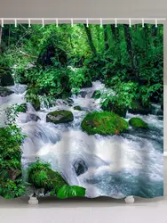 3d Камень Водопад пейзаж Водонепроницаемый украшения дома занавески для душа пляж Товары для ванной полиэстер Ванна Cortina De Bano