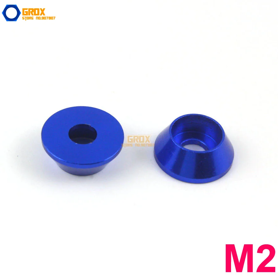 30 Pieces M2 Royal Blue Aluminum Washer Socket Head Cap Screw Washer