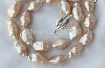

xiuli 001409 baroque pink keshi reborn freshwater cultured pearl necklace