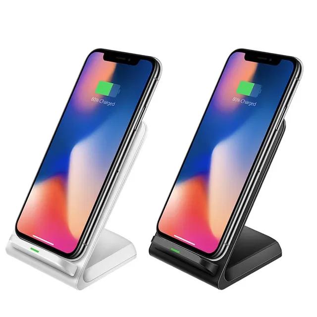 Powstro Qi Standard Wireless Charger 10W QC 3.0 Quick Charge Stand Dock Dual Coil Phone Charger for iPhone 8 X Samsung S9 S8