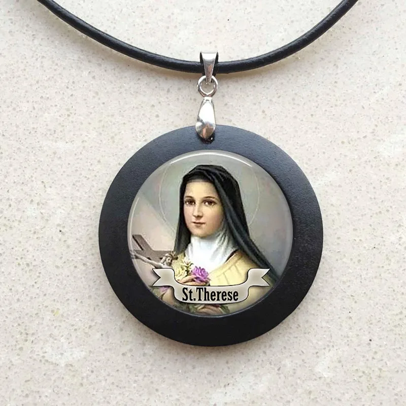 ST THERESE Ожерелье Религиозная медаль Святого индивидуальный кулон искусство St Therese подарок ювелирные изделия религиозный кабошон колье с подвеской с религиозной символикой - Окраска металла: 9