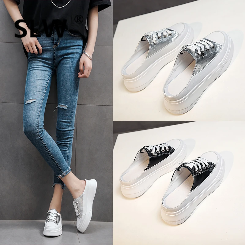 

Cover Toe Women's Slippers 2019 Slides Platform Woman Shoes Luxury Socofy Low New Sliders Designer Soft Flat Fashion Basic PU