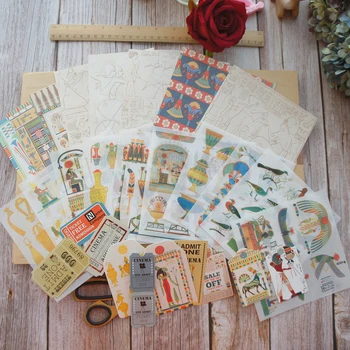 

30 Pcs DIY One-day Tour To Egypt Theme Tag Mini Card Background Craft Paper Scrapbooking Creative Gift Use